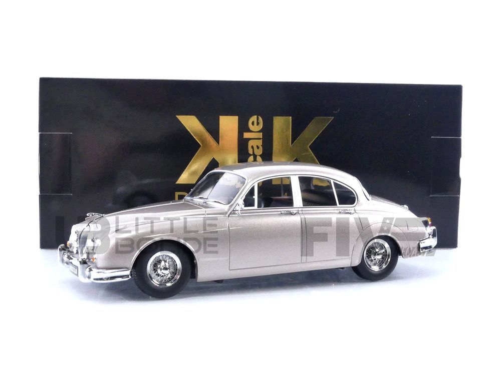 KK Scale 1/18 Jaguar MKII 3.8 LHD 1959 Gris Perle - Modèle Miniature Voiture Neuve